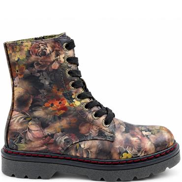 HEAVENLY FEET WOMENS ZIP LACE ANKLE BOOT - BRONZE PEONY